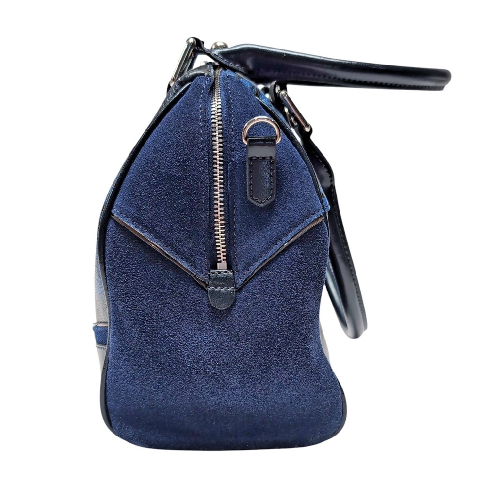 Original Sharif Couture Blue Black Satchel Crossbody Handbag Faux Leather READ - Picture 11 of 16